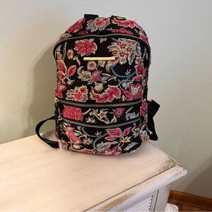 Steve Madden Floral Embroidered Black Mini Backpack Excellent Condition